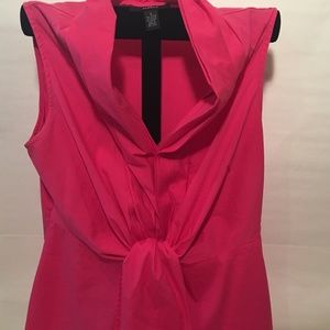 Alfani Fuschia Cotton Sleeveless Blouse with Tie